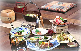 川魚、山菜、飛騨牛を中心とした地元の食財
